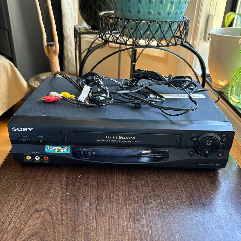 Sony SLV-N55 Hi-Fi Stereo 4-Head VCR VHS Tested Works w/ AV Cable